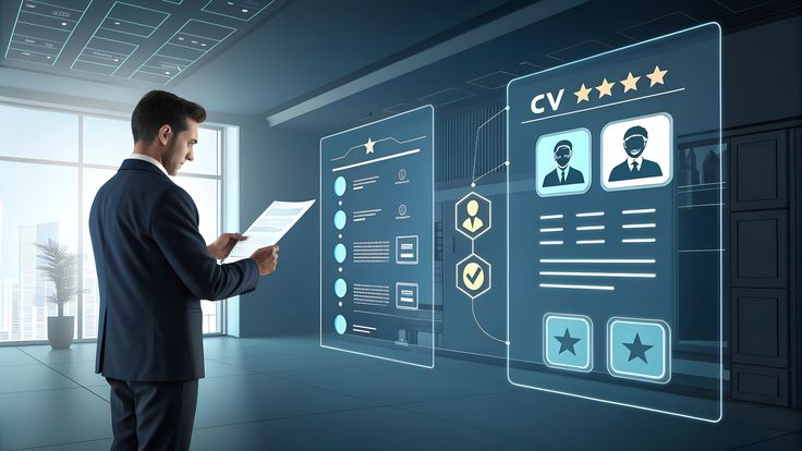 Persona che pianifica un cambio di carriera con strumenti digitali